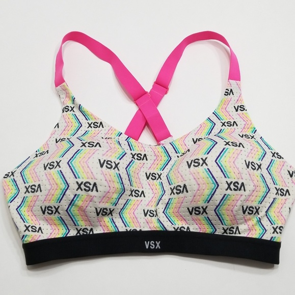 Victoria Secret VSX Sports Rainbow Vent Neon Bra - Picture 1 of 4